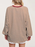 MQTIME  -  Contrast Striped Long Sleeve Sweatshirt