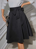 MQTIME  -  Tied Knee Length Skirt