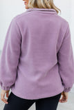 MQTIME  -  Snap Down Long Sleeve Sherpa Jacket