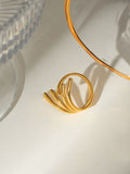 MQTIME  -    Stainless Steel Irregular Open Ring