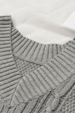 MQTIME  -  Cable-Knit V-Neck Sweater Vest