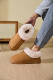 MQTIME  -  Faux Fur Round Toe Platform Slippers