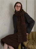 MQTIME  -  Striped Detail Knit Scarf