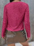 MQTIME  -  Full Size Sequin Open Front Cropped Jacket