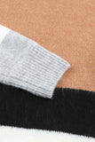 MQTIME  -  Color Block Round Neck Dropped Shoulder Sweater