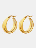 MQTIME  -  Gold-Plated Titanium Steel Huggie Earrings