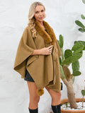 MQTIME  -  Fuzzy Trim Open Front Poncho