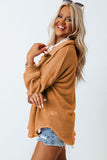 MQTIME  -   Waffle-Knit Collared Neck Long Sleeve Shirt