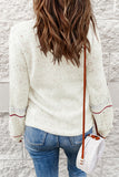 MQTIME  -  Pilling Detail Round Neck Long Sleeve Sweater
