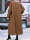 MQTIME  -  Plus Size Drop Shoulder Sherpa Longline Coat