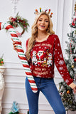 MQTIME  -   Christmas Pattern Round Neck Long Sleeve Sweater