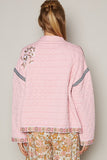 MQTIME  -  POL Embroidered Open Front Long Sleeve Jacket
