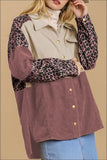 MQTIME  -  High-Low Leopard Snap Down Shacket