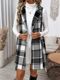 MQTIME  -   Perfee Tied Plaid Vest Coat