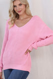 MQTIME  -  V-Neck Drop Shoulder Sweater