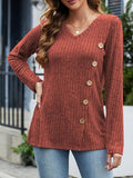 MQTIME  -  V-Neck Long Sleeve T-Shirt