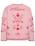 MQTIME  -  Embroidered Tied Striped Round Neck Coat