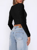 MQTIME  -  Devine V-Neck Long Sleeve Lace Top