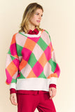 MQTIME  -   Exposed Seam Color Block Dropped Shoulder Sweater