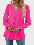 MQTIME  -  V-Neck Flounce Sleeve Top