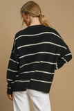 MQTIME  -  Umgee Wool Blend Striped Round Neck Sweater