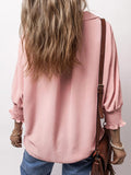 MQTIME  -  Johnny Collar Three-Quarter Sleeve Blouse