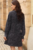 MQTIME  -  Leopard Round Neck Long Sleeve Dress