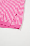 MQTIME  -   Striped V-Neck Dropped Shoulder Sweater