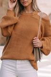 MQTIME  -  Cutout Back Cold Shoulder Long Sleeve Sweater
