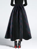 Plaid Elastic Waist Midi Skirt