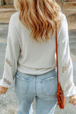MQTIME  -  Lace Detail Drop Sleeve Ribbed Top