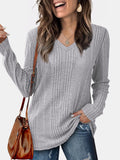 MQTIME  -  V-Neck Long Sleeve T-Shirt