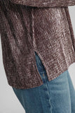 MQTIME  -  Umgee Side Slit Texture Button Up Shirt