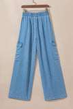 MQTIME  -  Drawstring Cargo Pocket Wide Leg Jeans