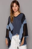 MQTIME  -  POL High-Low Contrast V-Neck Top