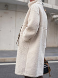 MQTIME  -  Plus Size Drawstring Zip Up Turtleneck Sherpa Coat