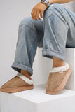 MQTIME  -  Furry Round Toe Platform Slippers