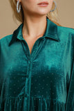 MQTIME  -  Umgee Full Size Polka Dot Collared Neck Button Up Shirt