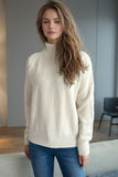 MQTIME  -  Ribbed Turtleneck Raglan Sleeve Sweater