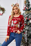 MQTIME  -   Christmas Pattern Round Neck Long Sleeve Sweater