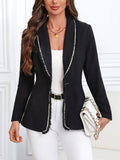 MQTIME  -  Single-Breasted Lapel Collar Blazer