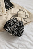MQTIME  -  Sequin Chain Drawstring Bucket Bag