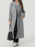 MQTIME  -  Collared Neck Long Sleeve Longline Coat