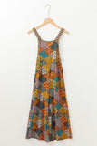 MQTIME  -  Floral Crisscross Strap Wide Leg Overalls