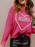 MQTIME  -  XOXO Round Neck Drop Shoulder Sweater