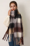 MQTIME  -  Thermal Fringe Contrast Plaid Scarf