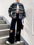 MQTIME  -  Geometric Turtleneck Zip Up Jacket