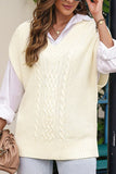 MQTIME  -  Cable-Knit V-Neck Sweater Vest