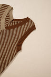 MQTIME  -  Striped Contrast V-Neck Sweater Vest
