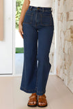 MQTIME  -  High Waist Bootcut Jeans with Pockets